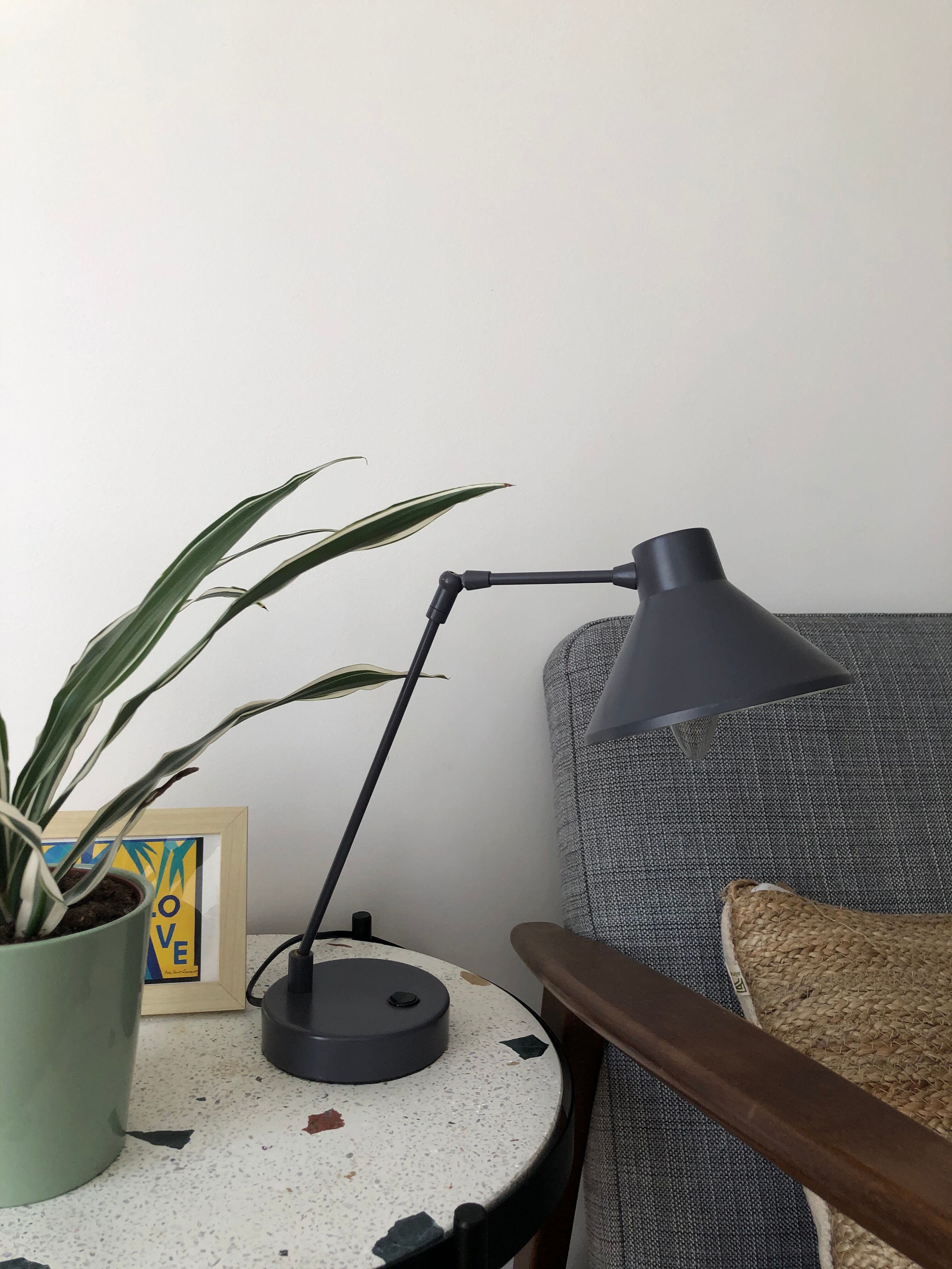 Vintage metal lamp - bedside