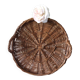 Medium round wicker plateau with two handles.