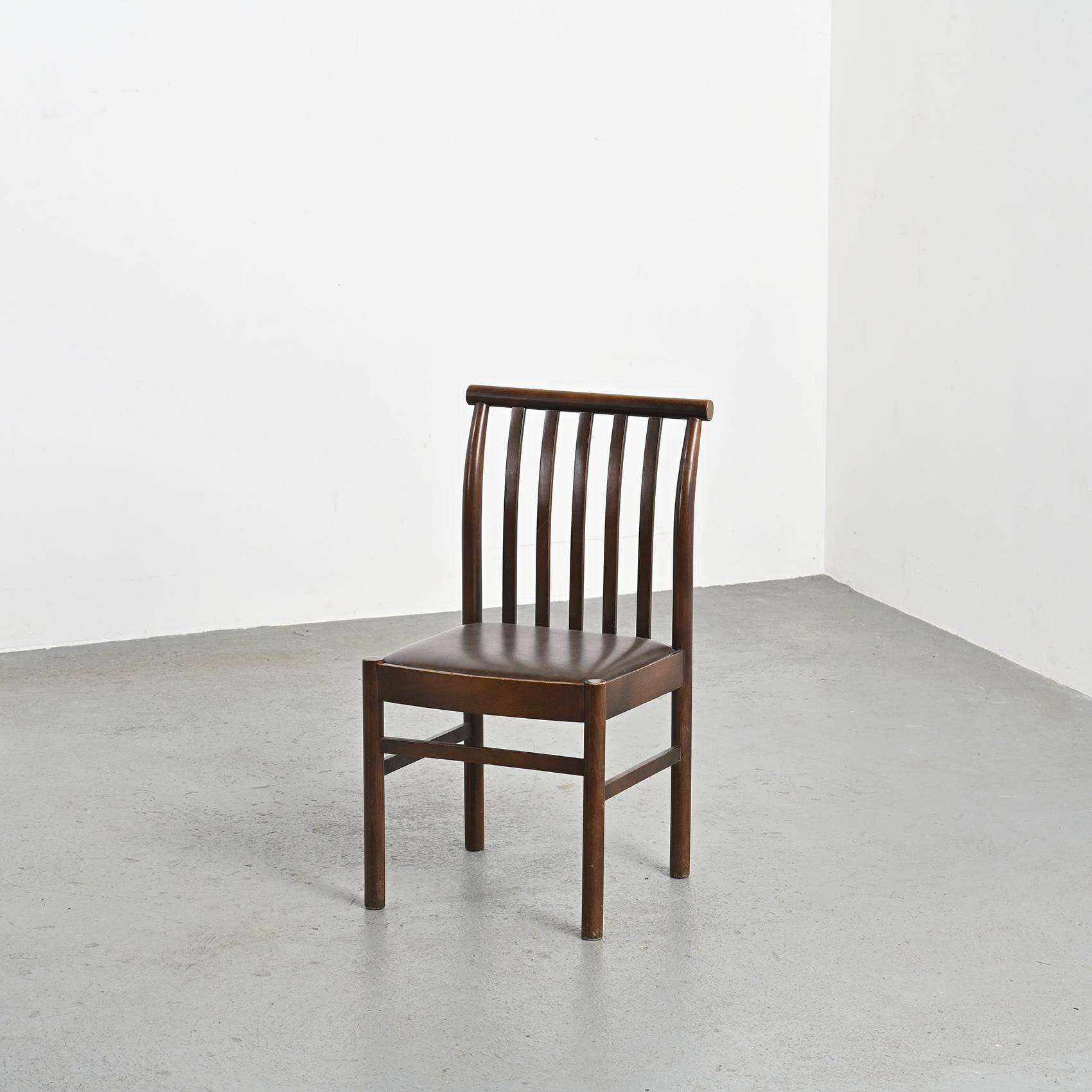 Suite of 4 chairs by Isamu Kenmochi, Akita Mokko, Japan 1970