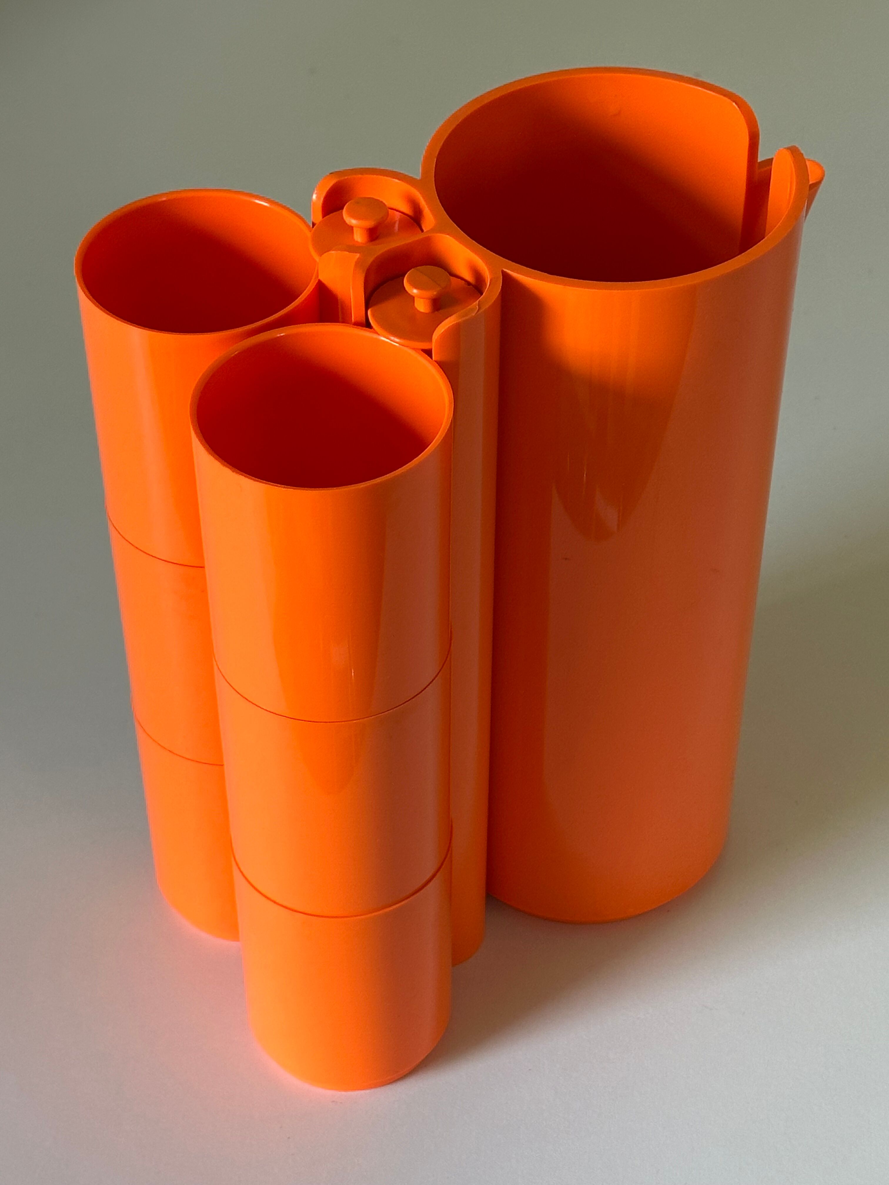 Orange plastic service vintage design orange 70 years