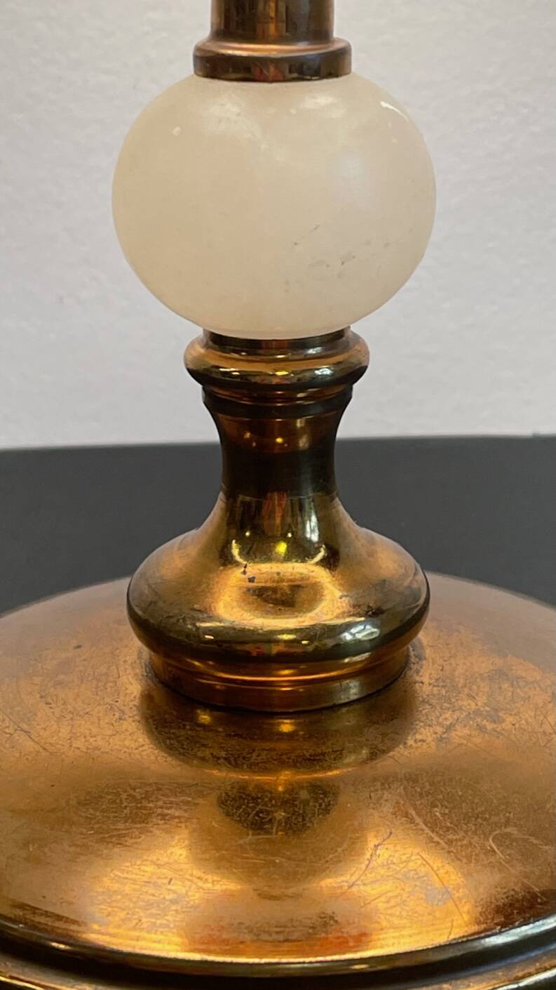 Vintage marble and velvet metal lamp