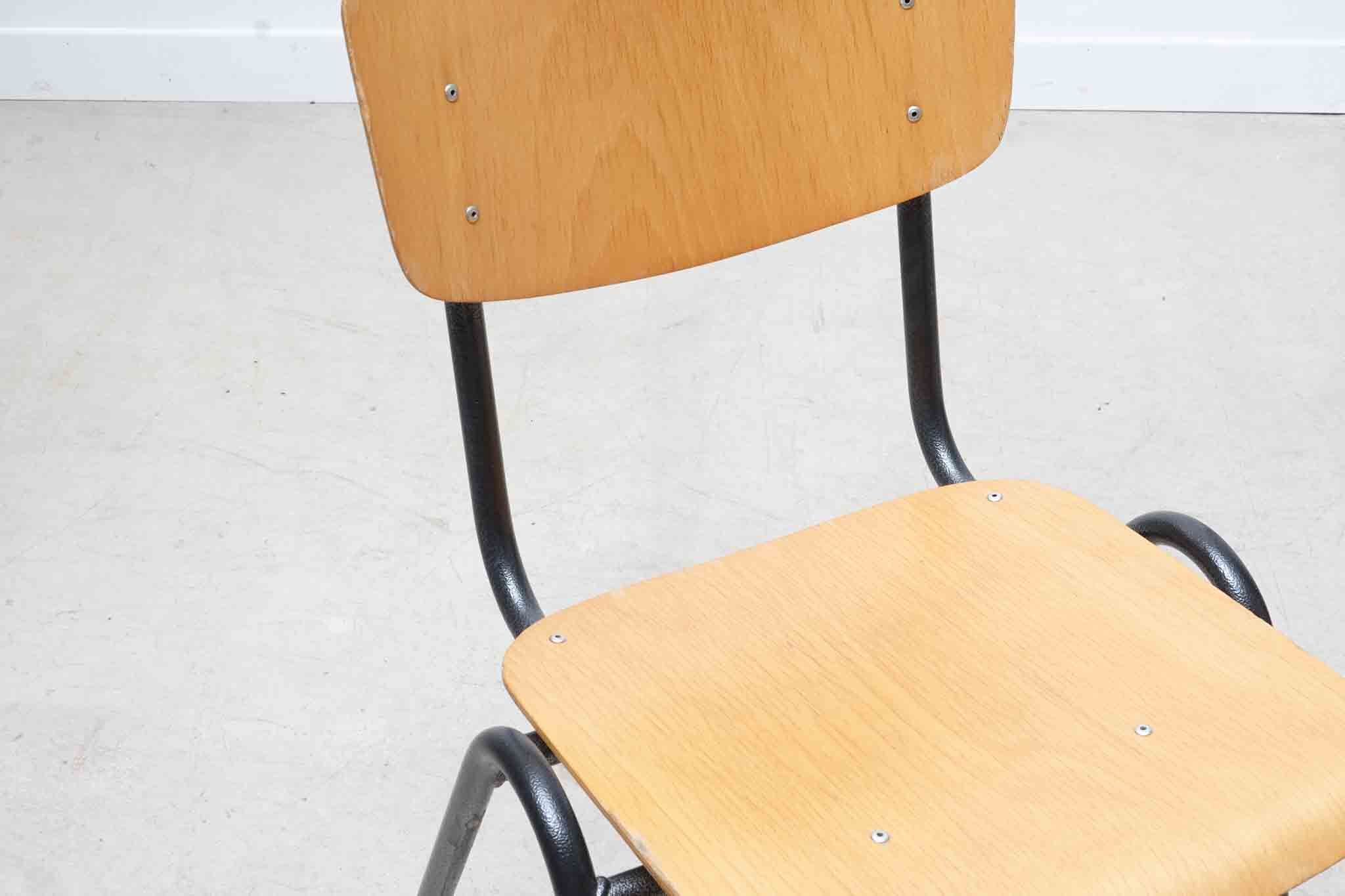 Vintage stackable chair eromes F4 beech anthracite