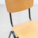 Vintage stackable chair eromes F4 beech anthracite