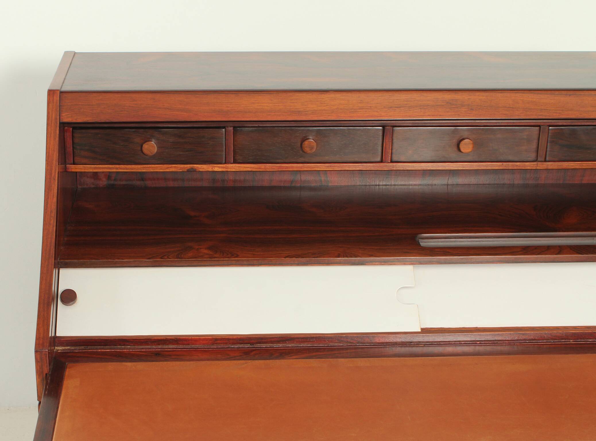 Rosewood secretary by Gianfranco Frattini for Bernini, Italy.