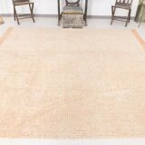 8x10 Pale Orange Beige Handmade Vintage Oushak Rug
