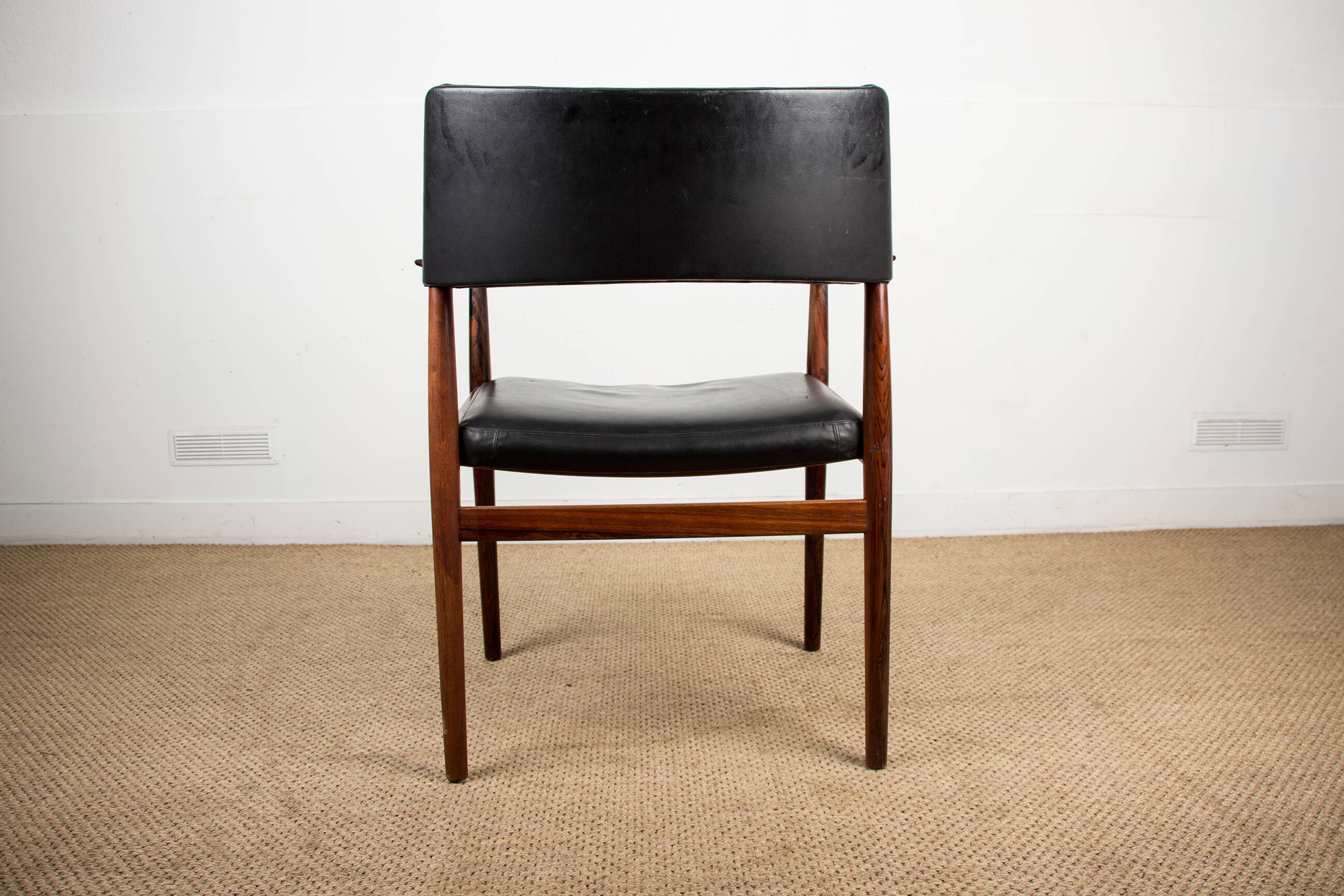 Danish Rosewood and Leather Office Chair by Erik Worts 1960.
