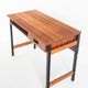 Vintage one-drawer desk. Mahogany veneer and solid beech. France, 1960s