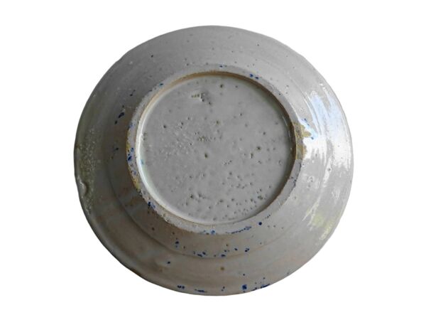 Assiette Fajalauza espagnole ancienne avec grenade peinte à la main en bleu