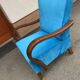 Pair of Art Deco armchairs from the 1920s in blue velvet and black wood - set of 2
