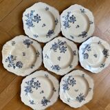 Deep ironstone plates, Saxony pattern