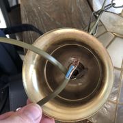 Suspension luminaire mother-of-pearl and brass