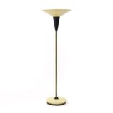 Floor lamp with white metal reflector, 1940s