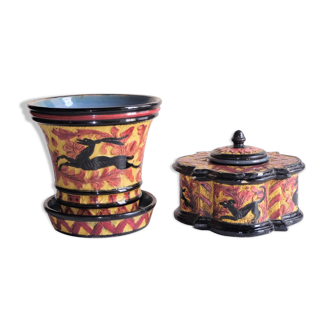 Snuffbox and a pot cache 1950, perugia italy renaissance décor