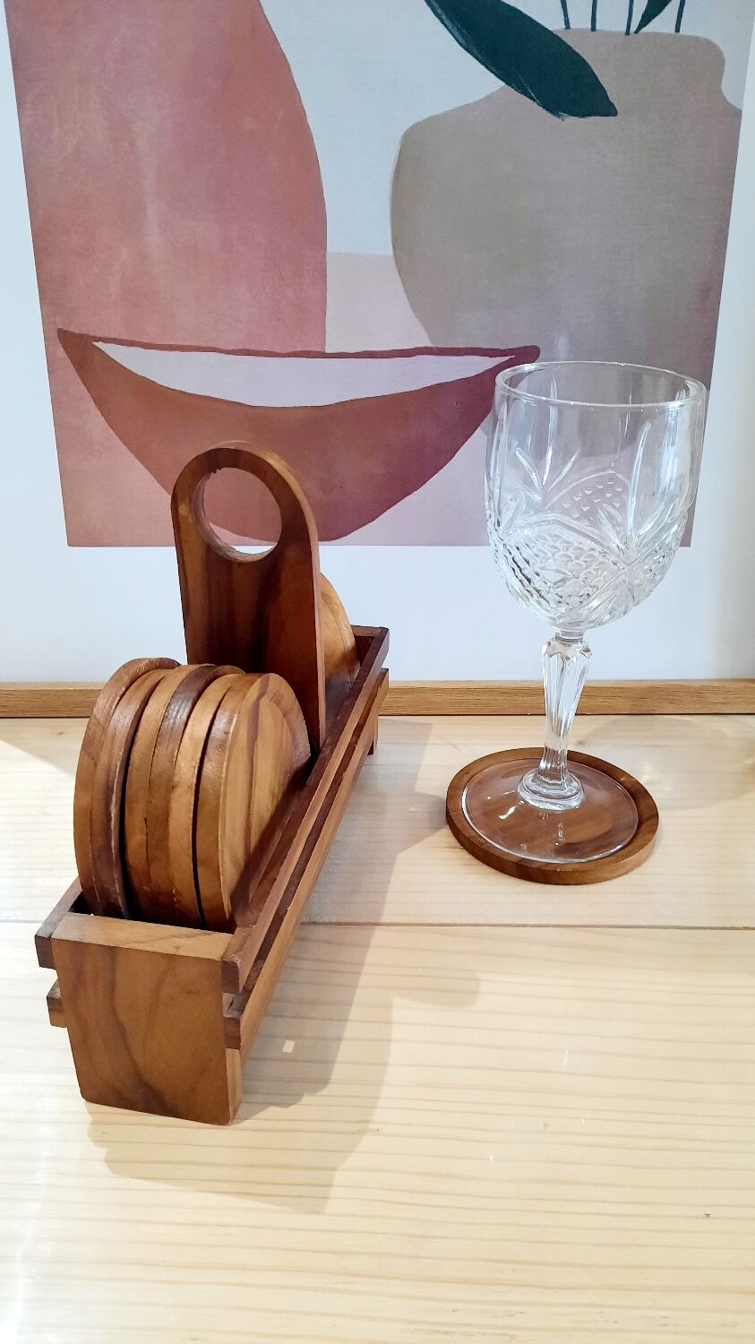 Vintage wooden coaster