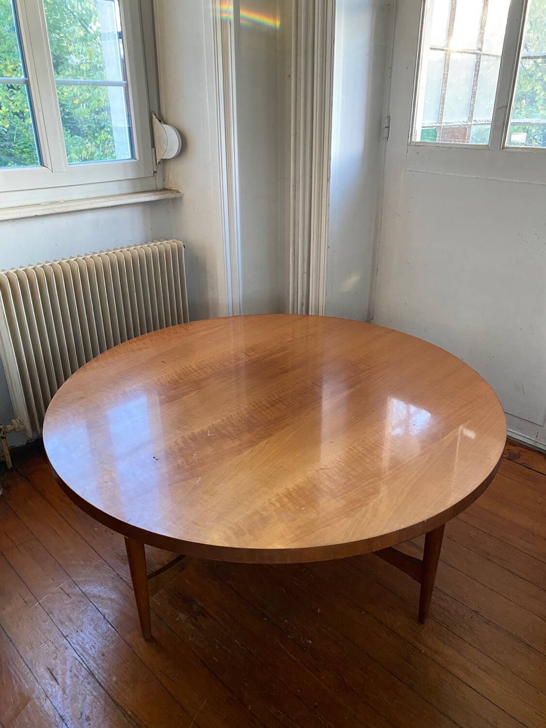 Large round Scandinavian coffee table by Ilse Möbel, vintage 1960s