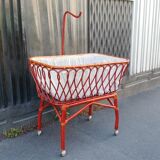Rattan baby cot 70s
