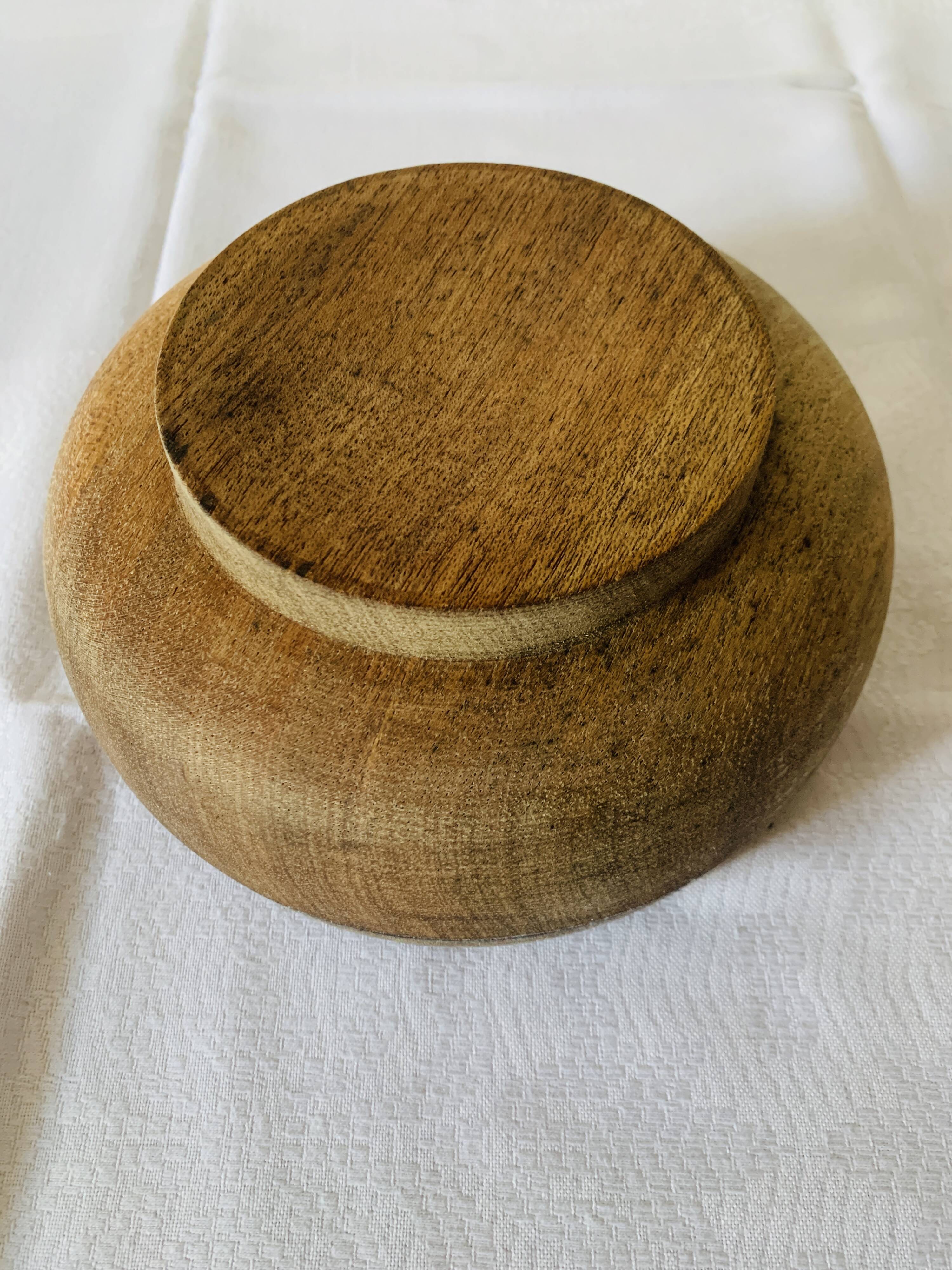 Wooden mortar and pestle