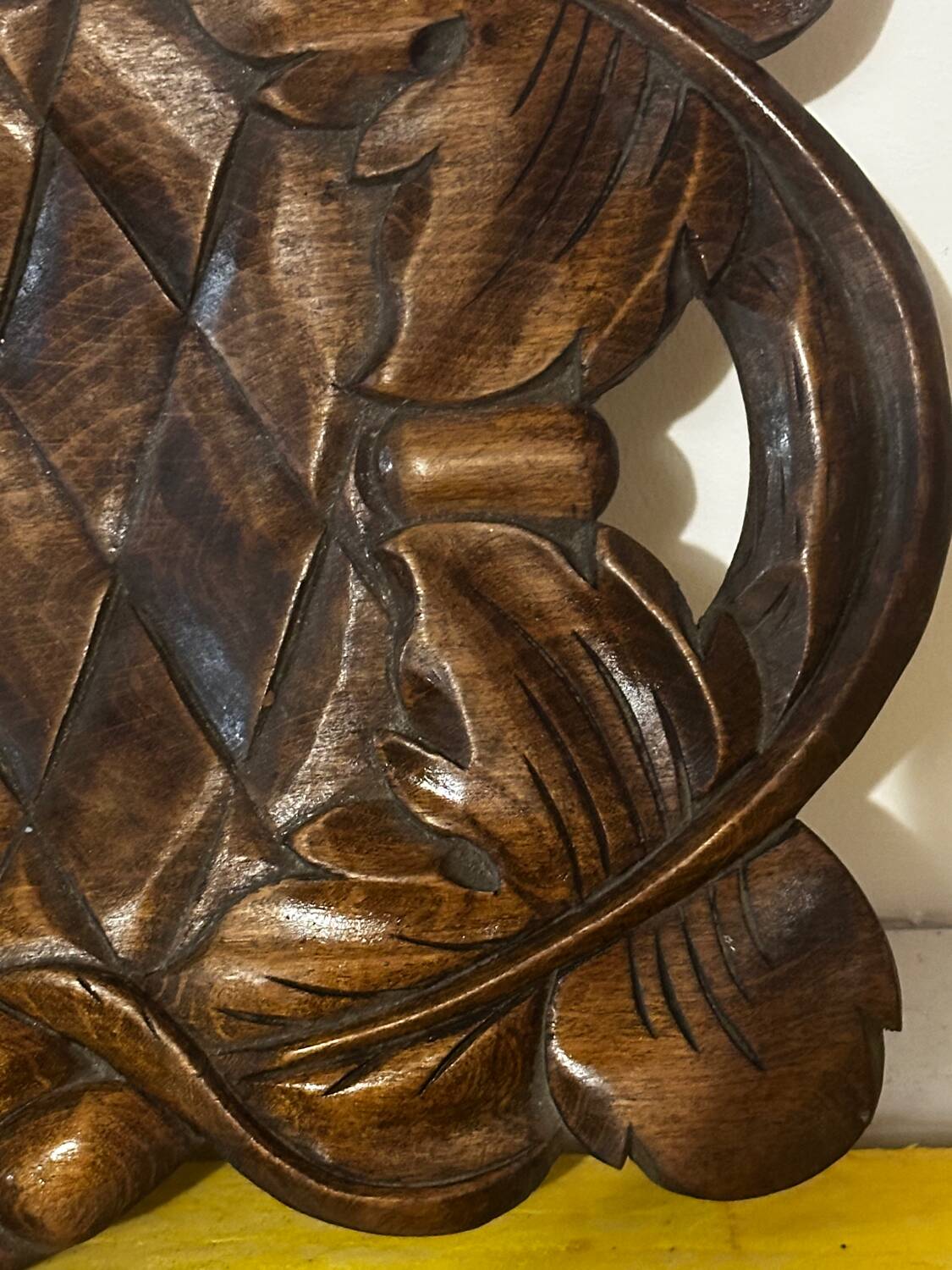 Basket or Pocket Emptying from the 1950s in Carved Wood signed A. Bouchez