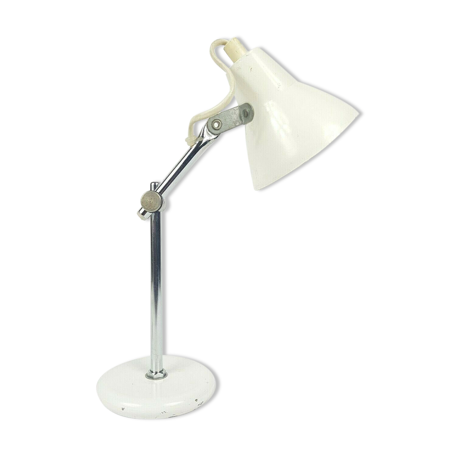 Small white desk lamp lasked 70s