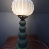 Lampe à poser vintage pastel globe plissé