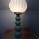 Lampe à poser vintage pastel globe plissé