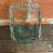 Vase Ancien Design Cascade Verre Bullé Vintage #C868