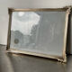Art deco metal silver frame brass 21.5 cm x 16.5 cm convex glass