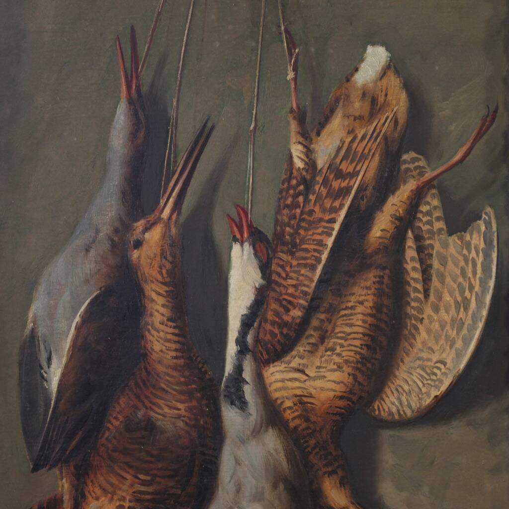 Peinture italienne du XXe siècle, nature morte avec gibier.