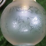 Applique murale de style baroque français en métal argenté et porcelaine abat-jour en verre 4169
