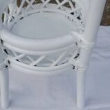 White rattan bamboo plant stand H 75.5 cm