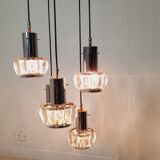 Cascade chandelier - vintage - steel and glass