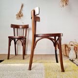 Pair of vintage wooden bistro chairs