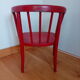 Children's chair JAPY Brothers in red lace-up curved wood