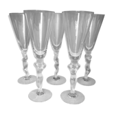 5 Crystal Champagne Flutes