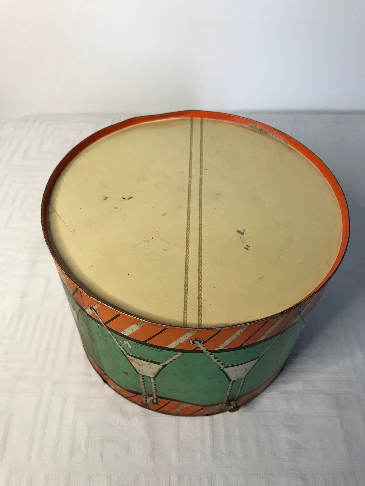 Toy old metal drum brand Kaas Strasbourg 1950s