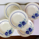 Set of 5 vintage flat plates from Grimaud Strasbourg, Poitiers model, porcelain