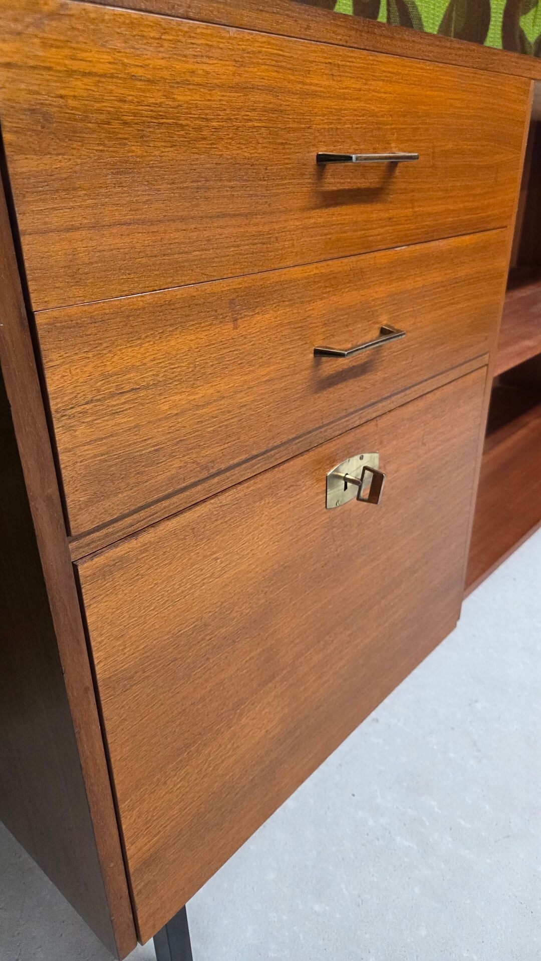 Vintage teak library enfilade 1970