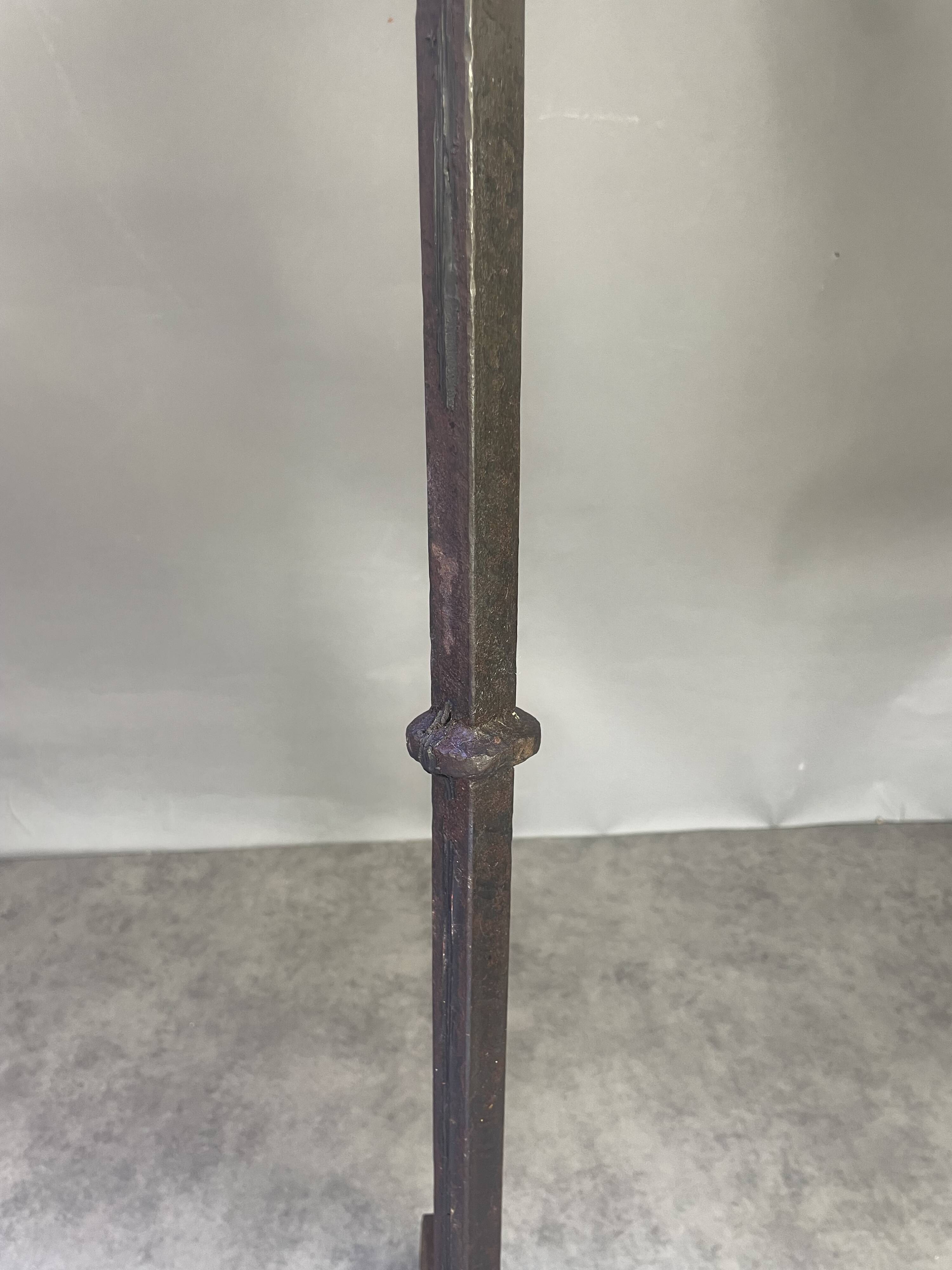 Pair of wrought iron candelabras