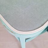 Pair of bistro chairs - blue stripes and velvet