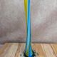 Vintage glass vase in blue and yellow Murano style.