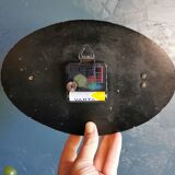 Vintage formica clock oval silent wall clock "Cadelec blue"