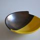 Bicolour ceramic cup in black and yellow signed Luc Vallauris 1950