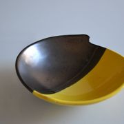 Bicolour ceramic cup in black and yellow signed Luc Vallauris 1950
