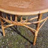 1970s round rattan coffee table