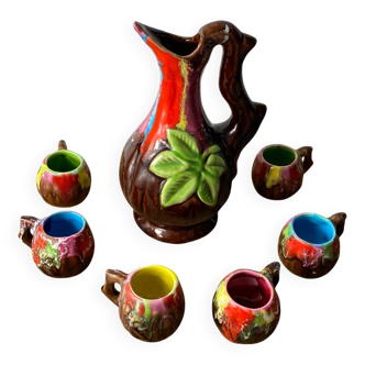 Vintage Vallauris ceramic tumbler pitcher