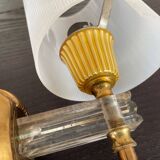 Paire d'appliques en laiton et acrylique, France 1960