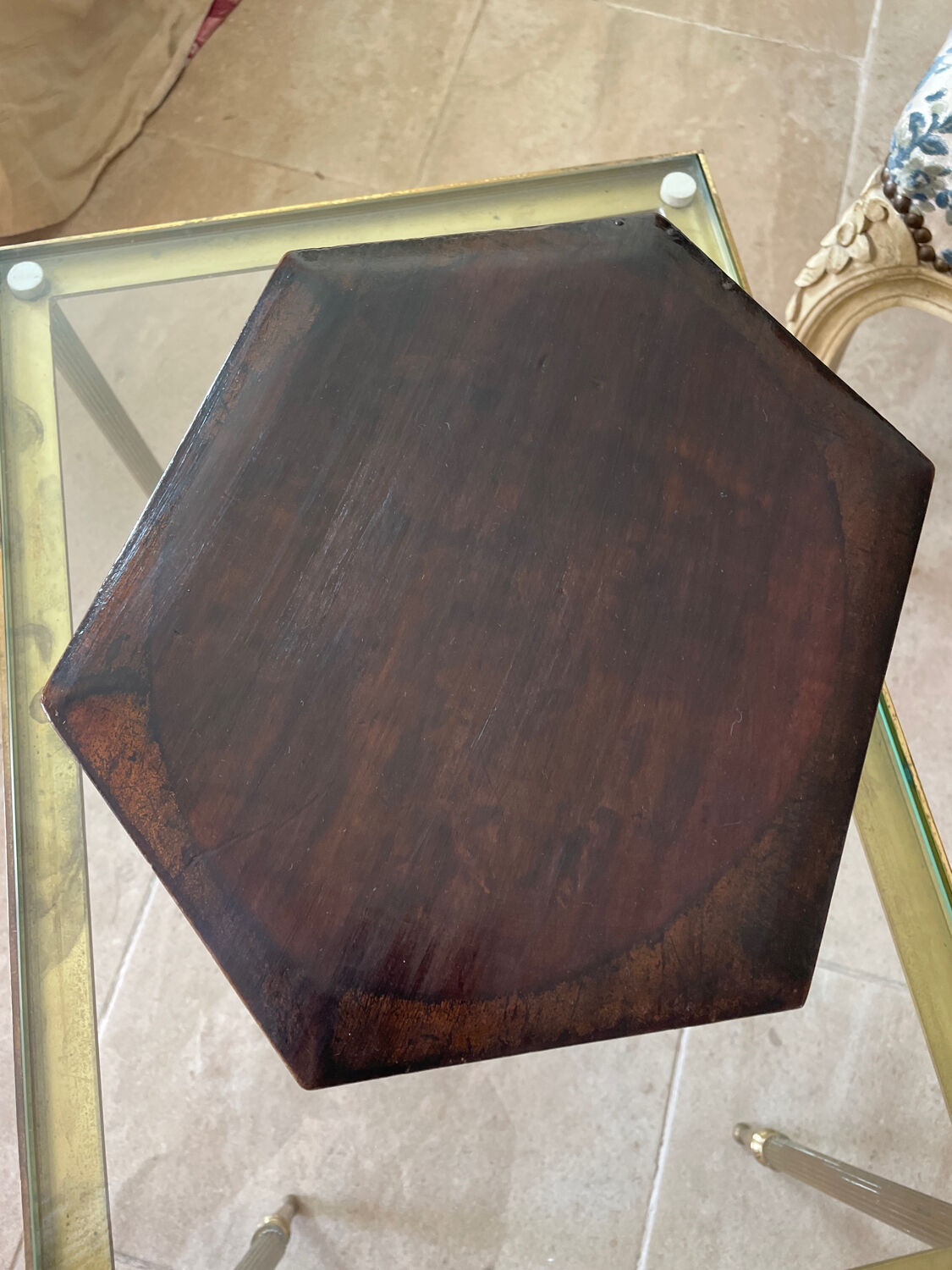 Old varnished wooden box