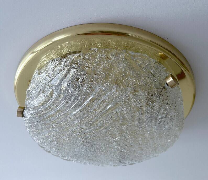 Vintage Murano Glass Flush Mount Light, 1970s