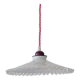 Suspension opaline plissée cordon rose