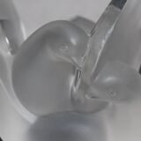 "Sylvie" crystal dove flower vase circa 1970 Lalique France